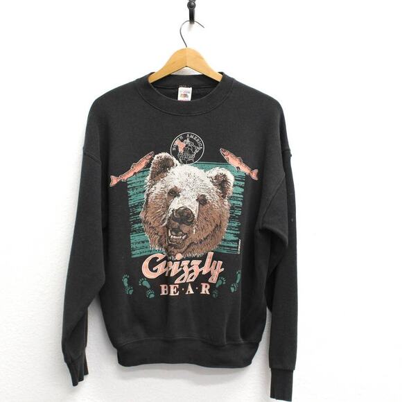 Vintage Grizzly Bear Sweatshirt Large - Picture 1 of 5